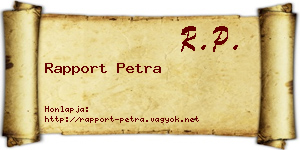 Rapport Petra névjegykártya